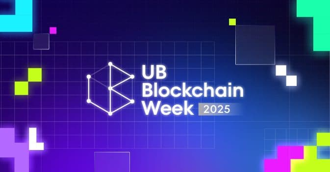 UB Blockchain Week 2025 key visual, purple